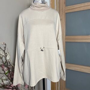 Nine West Active Womens Sweater Size XL Beige Turtle Neck Long Sleeve Stretch